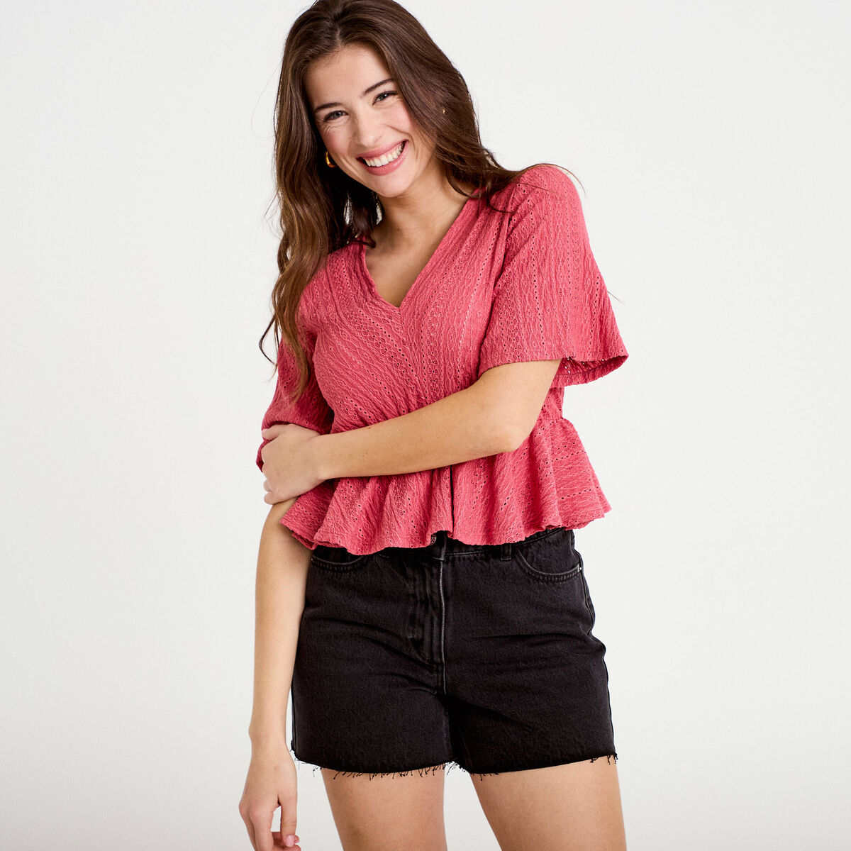 Short en jean 5 poches denim noir femme