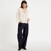 Blouse maille fantaisie ecru femme