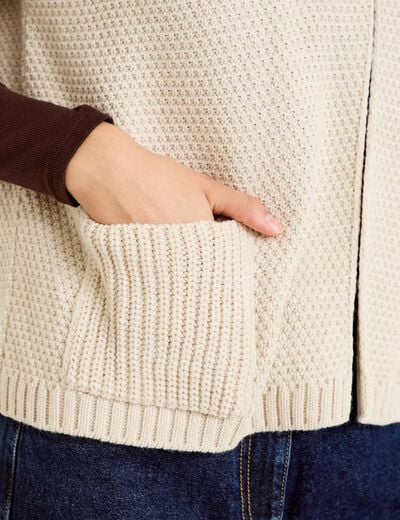 Gilet sans manches col montant beige femme