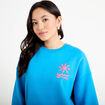Sweat oversize col rond manches longues bleu electrique femme