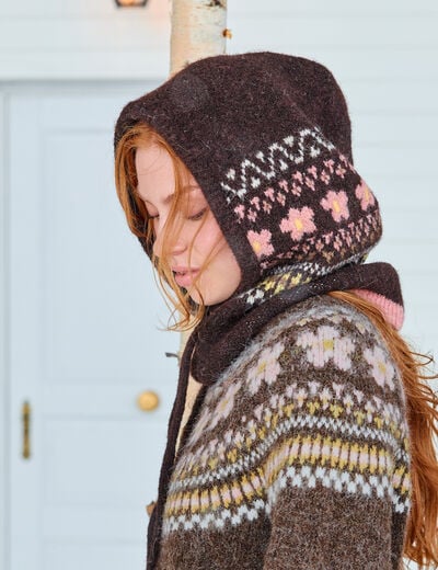 Cagoule marron fonc&eacute; femme