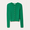 Gilet ajust&eacute; en coton manches longues vert pastel femme