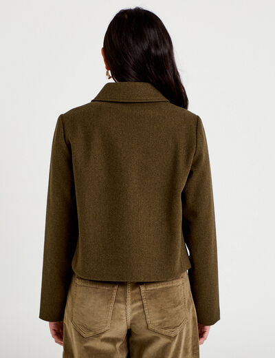 Veste zipp&eacute;e vert kaki femme