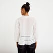 Blouse cintr&eacute;e col v manches 3/4 ecru femme
