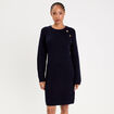 Robe pull d&eacute;tails de boutons bleu marine femme