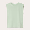 T-shirt col rond sans manches vert pastel femme