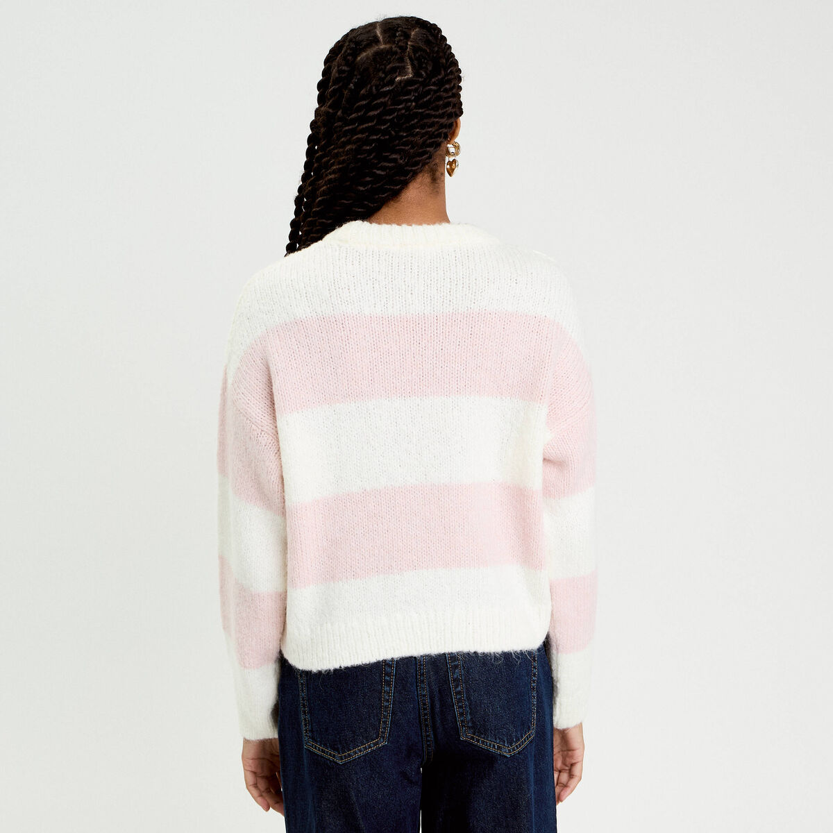 Pull manches longues ecru femme