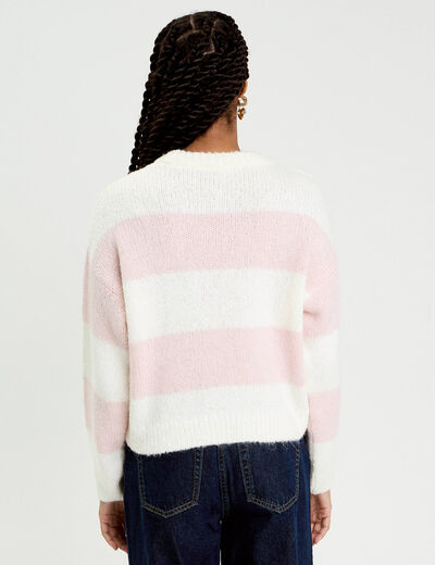 Pull manches longues ecru femme