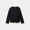 Blazer cintr&eacute; manches longues stretch noir femme