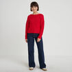 Pull d&eacute;collet&eacute; dos rouge femme