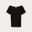 T-shirt c&ocirc;tel&eacute; noir femme