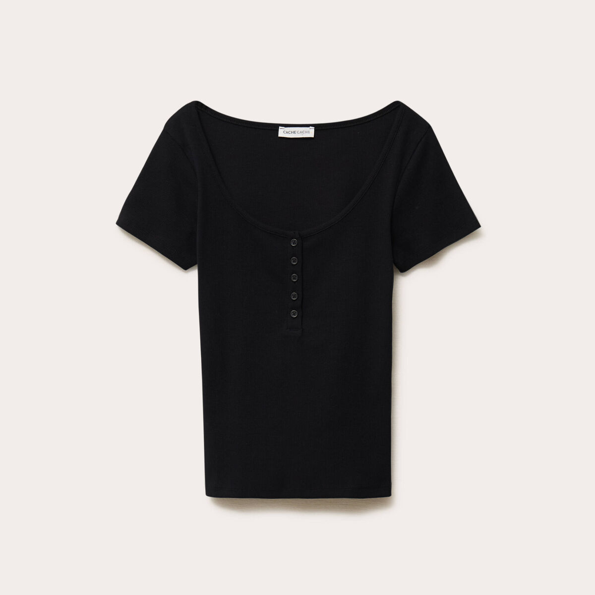 T-shirt c&ocirc;tel&eacute; noir femme