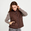 Veste r&eacute;versible sans manches marron fonc&eacute; femme