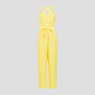 Combinaison pantalon jambes larges jaune fluo femme