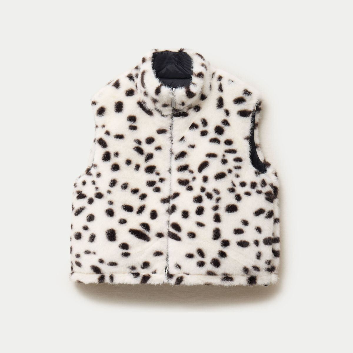 Veste sans manches col montant noir femme
