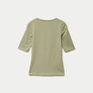 T-shirt ajust&eacute; col rond manches courtes vert kaki femme
