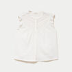 Blouse sans manches col rond ecru femme