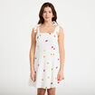 Robe patineuse courte &agrave; fines bretelles blanc femme