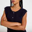 Gilet sans manches bleu marine femme