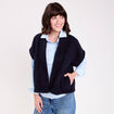Gilet polaire manches courtes bleu marine femme
