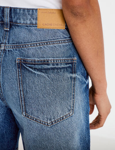 Bermuda regular 5 poches en jean denim double stone femme