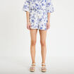 Short pliss&eacute; blanc femme