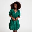 Robe courte &eacute;vas&eacute;e col am&eacute;ricain vert fonc&eacute; femme
