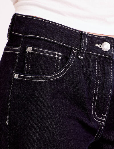Jean wide leg taille standard denim brut femme