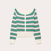 Gilet col bateau vert femme