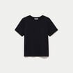 T-shirt col rond manches courtes noir femme