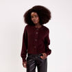 Gilet boutonn&eacute; rouge fonc&eacute; femme