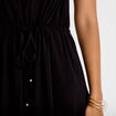 Robe longue &eacute;vas&eacute;e col v sans manches noir femme
