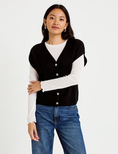 Gilet sans manches noir femme
