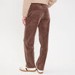 Pantalon droit en velours jaune femme