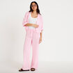 Pantalon large fluide taille standard rose femme