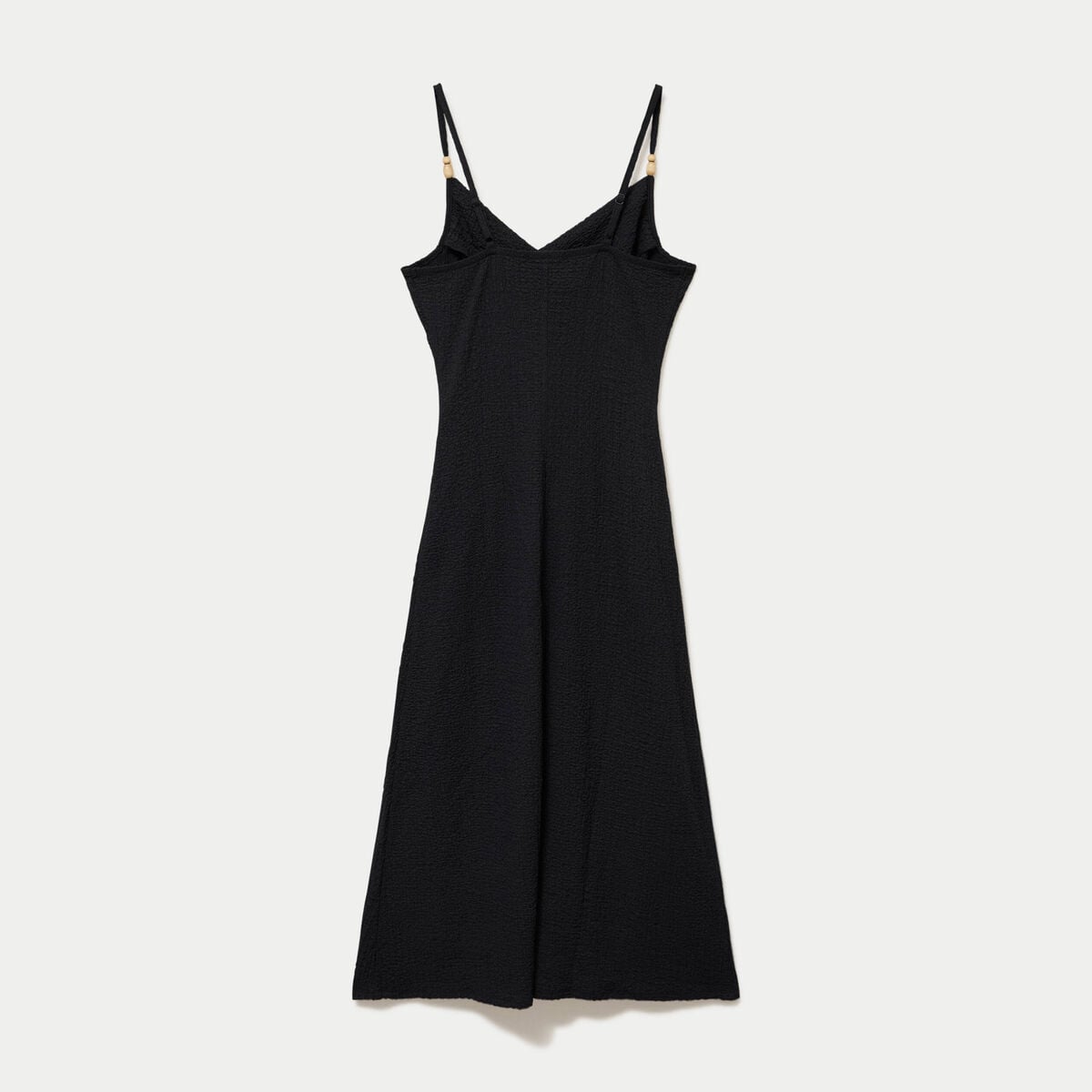 Robe longue droite en maille noir femme
