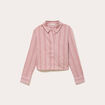 Chemise droite cropped col classique terracotta femme