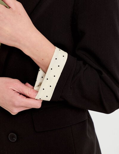 Blazer ajust&eacute; manches longues noir femme
