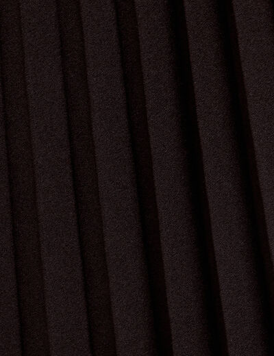 Jupe longue &eacute;vas&eacute;e pliss&eacute;e noir femme