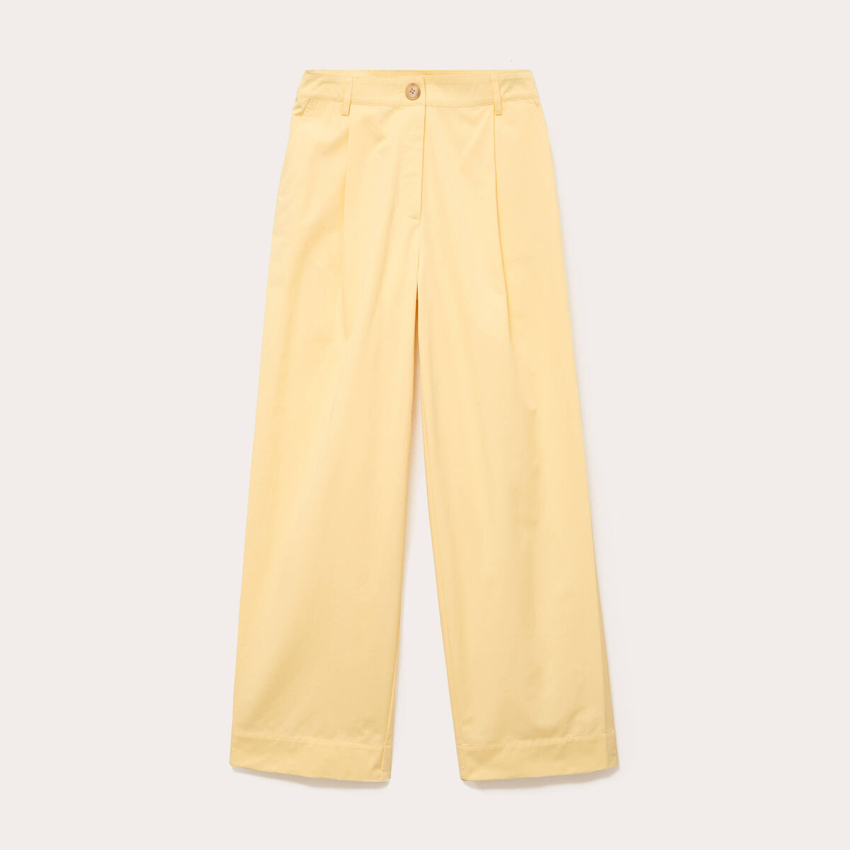 Pantalon large jaune clair femme