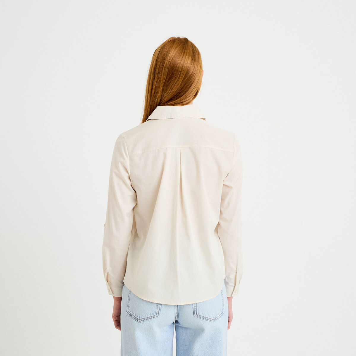 Chemise col classique ecru femme