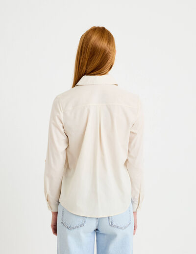 Chemise col classique ecru femme