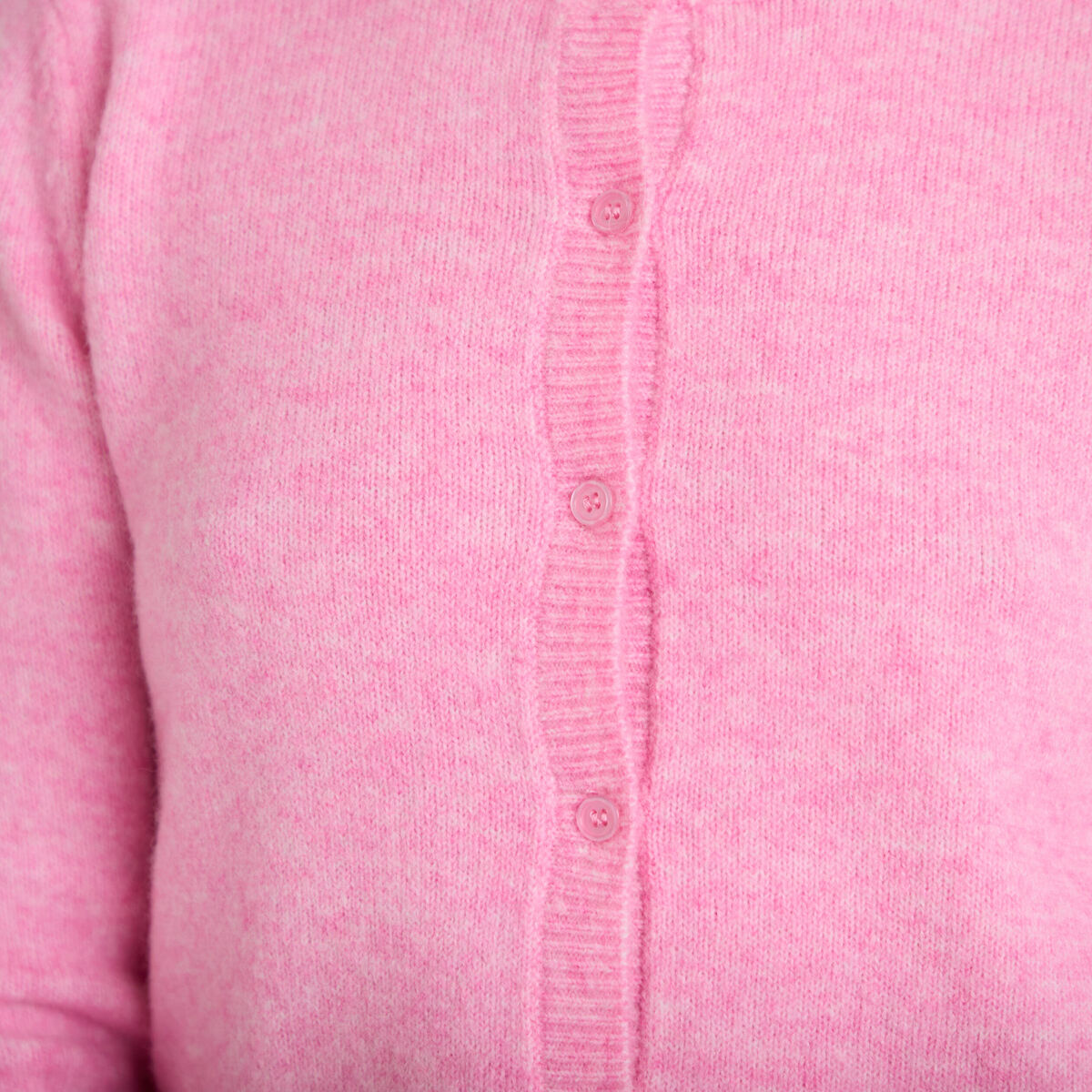Gilet boutonn&eacute; manches longues rose femme