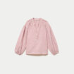 Blouse vichy brod&eacute;e rose femme