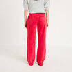 Pantalon droit en velours rouge femme