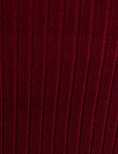 Pull c&ocirc;tel&eacute; col roul&eacute; bordeaux femme