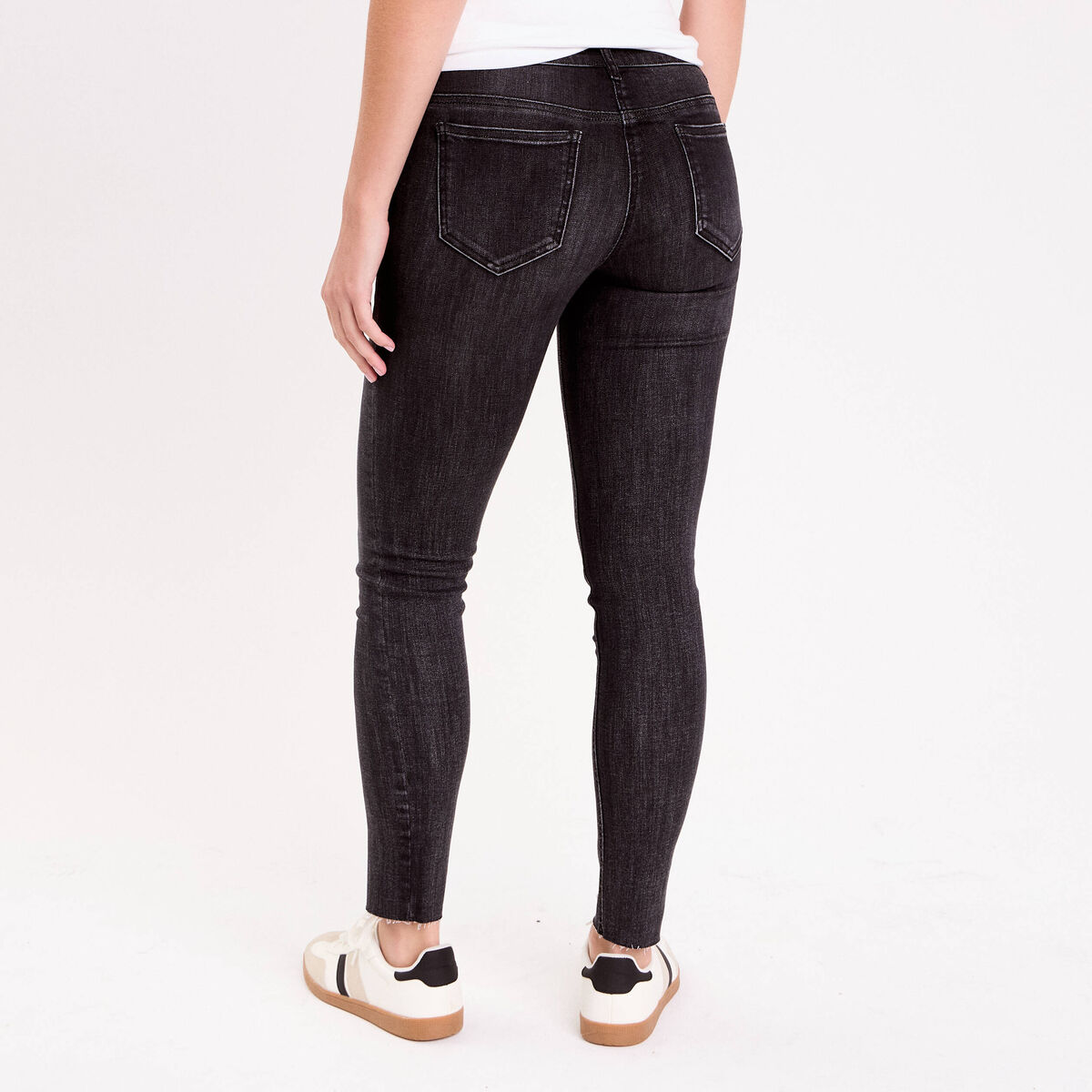 Jean skinny taille basse denim noir femme