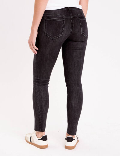 Jean skinny taille basse denim noir femme