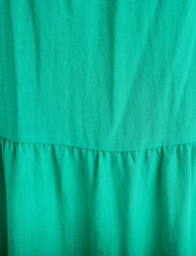 Robe &eacute;vas&eacute;e col v vert femme