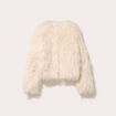 Veste fausse fourrure ecru femme